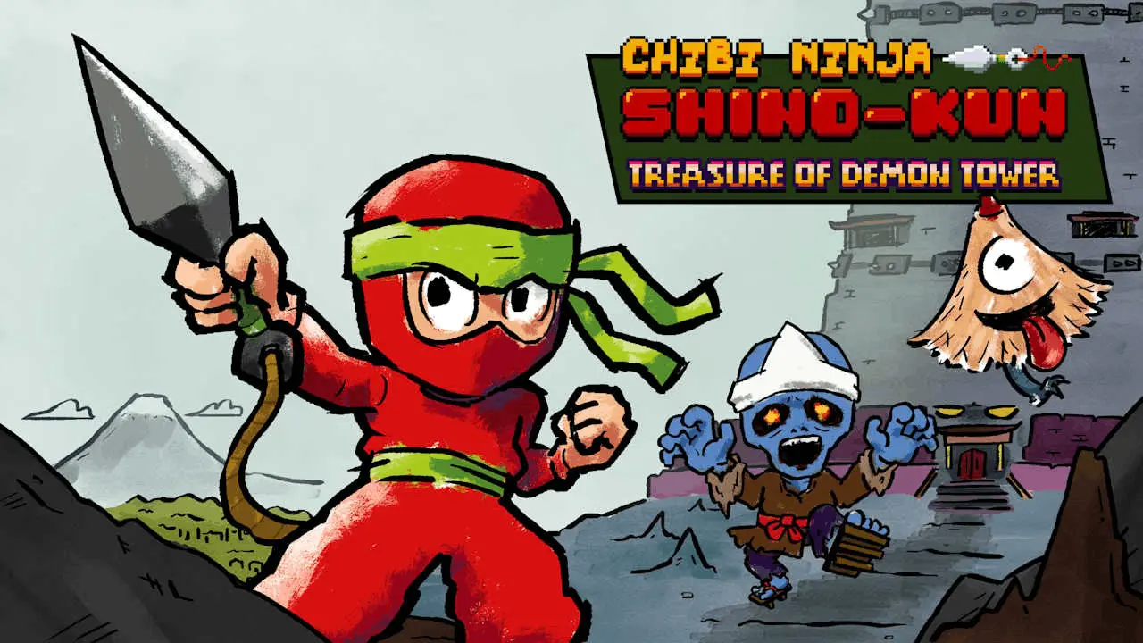 Chibi Ninja Shino-kun Treasure of Demon Tower Logo