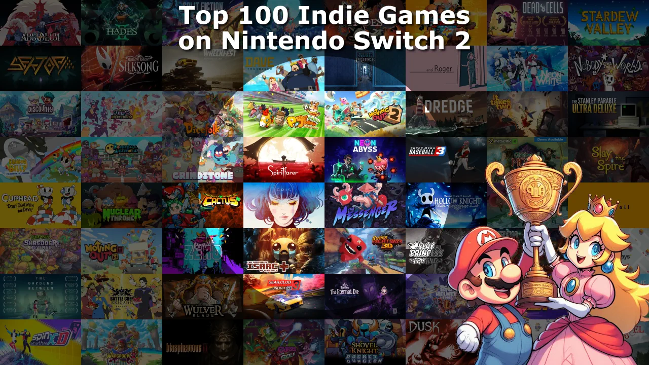 Top 100 / Best Indie Games on Nintendo Switch and Nintendo Switch 2 Banner