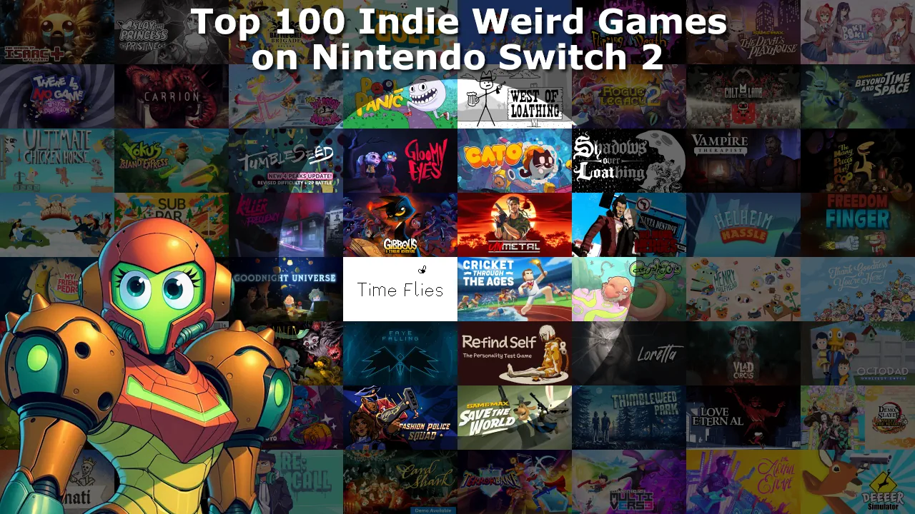 Top 100 / Best Indie Weird Games on Nintendo Switch and Nintendo Switch 2 Banner